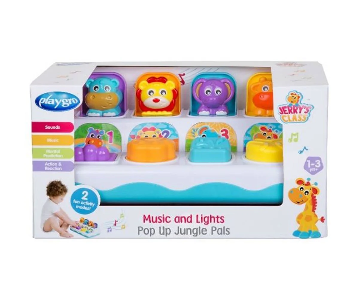 Playgro-Музикална играчка със светлини-изскачащи Животни (12-36м)