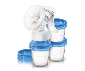 Avent-Ръчна помпа за изцеждане Comfort с контейнери 3бр.