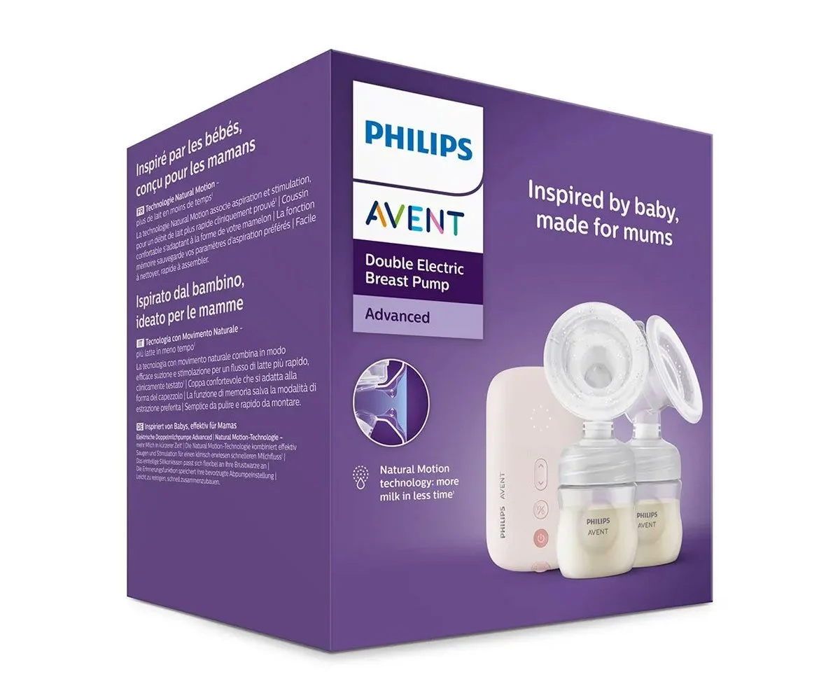 Avent-Двойна електрическа помпа Natural Motion+торбички за кърма 5бр.