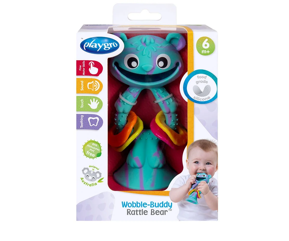 Playgro-Силиконова дрънкалка за столче 6m+