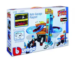 Bburago Street Fire - Гараж с автомивка, 2 бр. колички