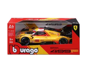 Bburago Ferrari - модел на кола 1:24 - Ferrari 499P Yellow