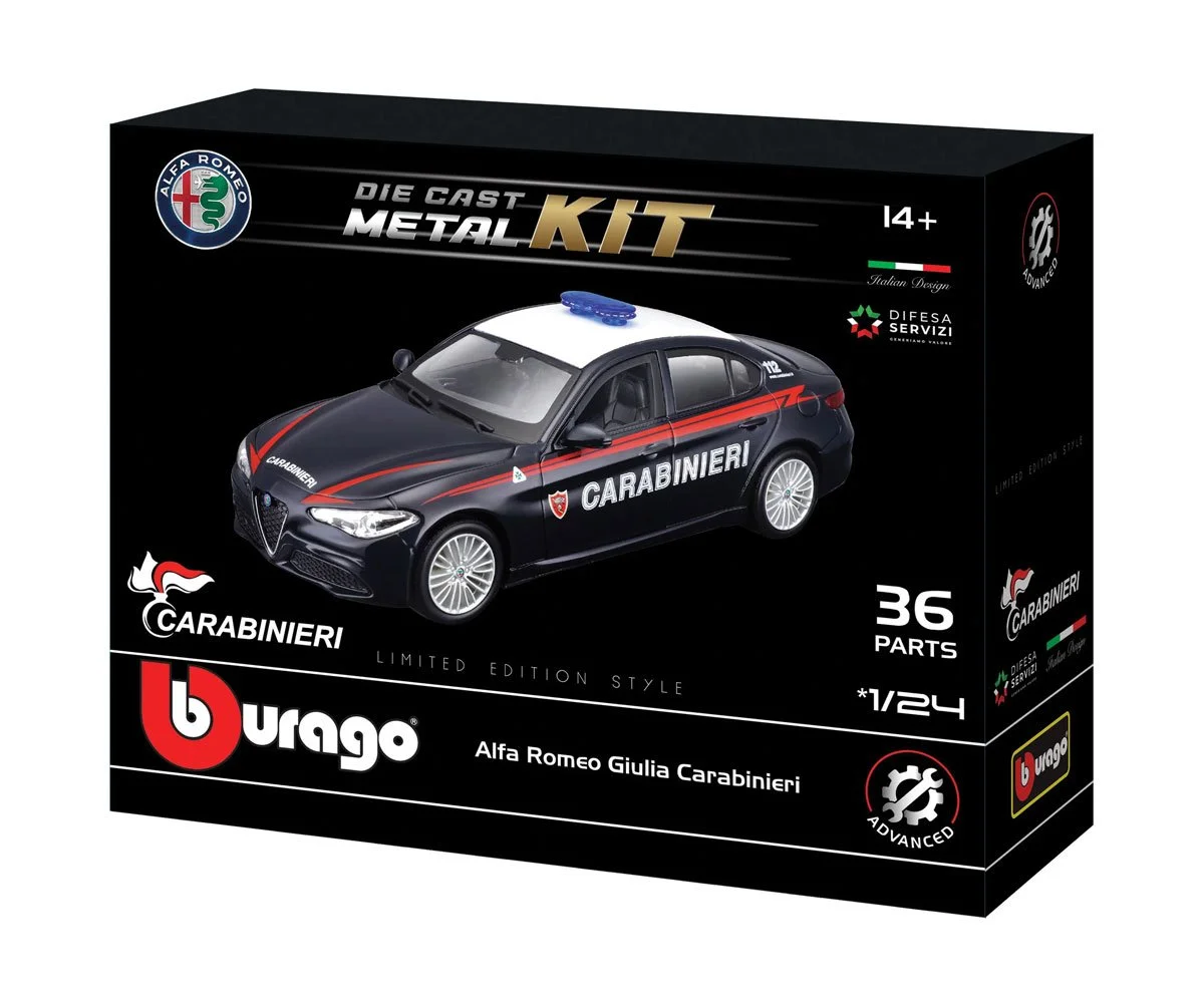 Bburago KIT - комплект за сглобяване 1:24 - Alfa Romeo Giulia Carabinieri