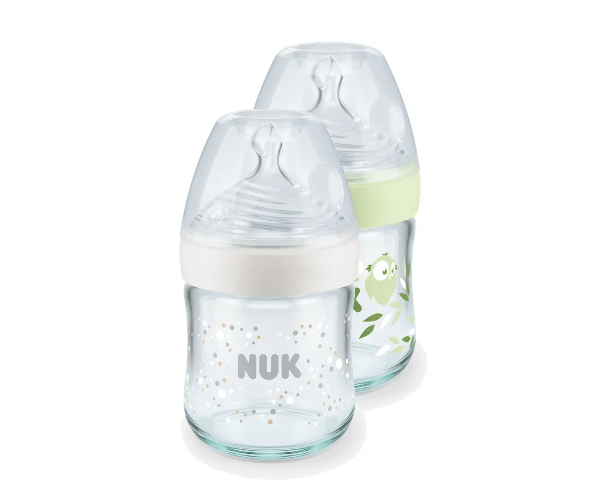 Nuk-Стъклено шише FC Nature Sense Termo Control 120мл силикон 0-6м S soft