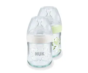 Nuk-Стъклено шише FC Nature Sense Termo Control 120мл силикон 0-6м S soft