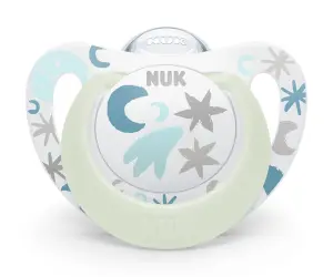 Nuk-Биб.залъг.силикон Star Night 1бр. 0-6м. + кутийка