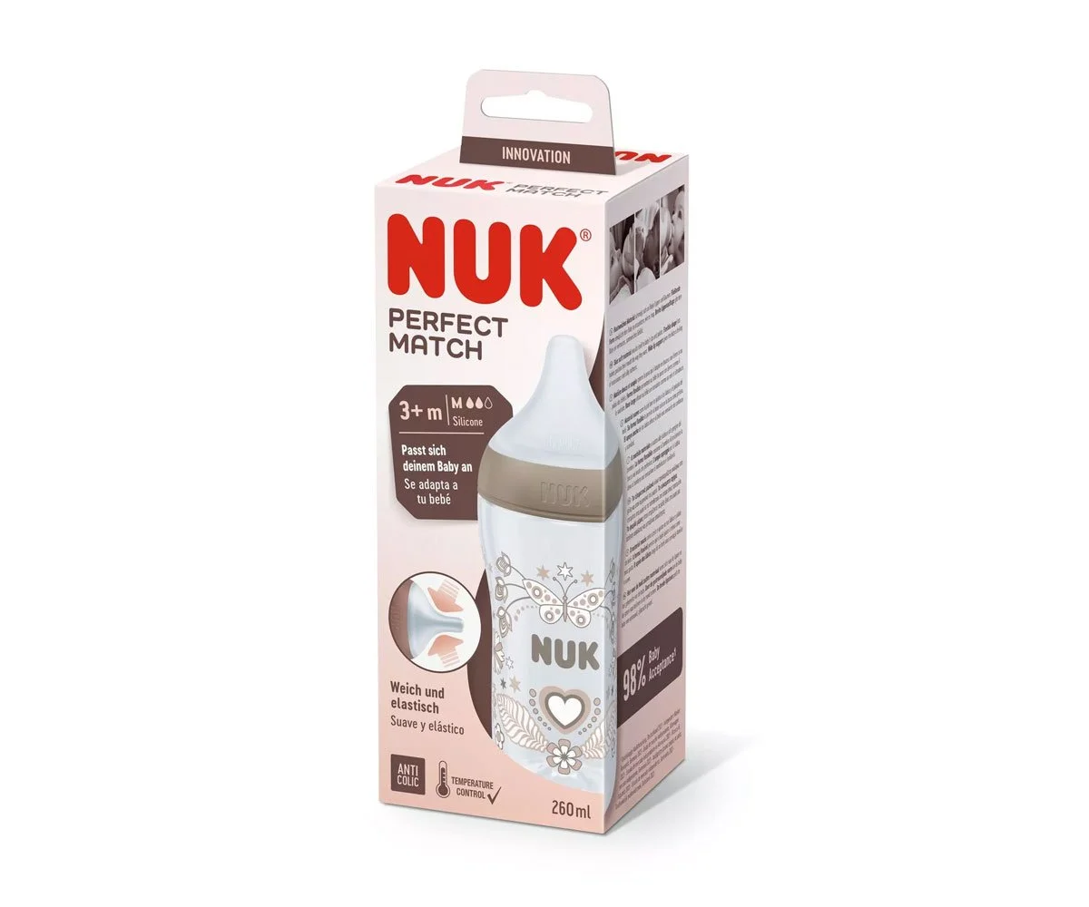 Nuk PM ШИШЕ РР 260мл сил.биб.M, Сърце