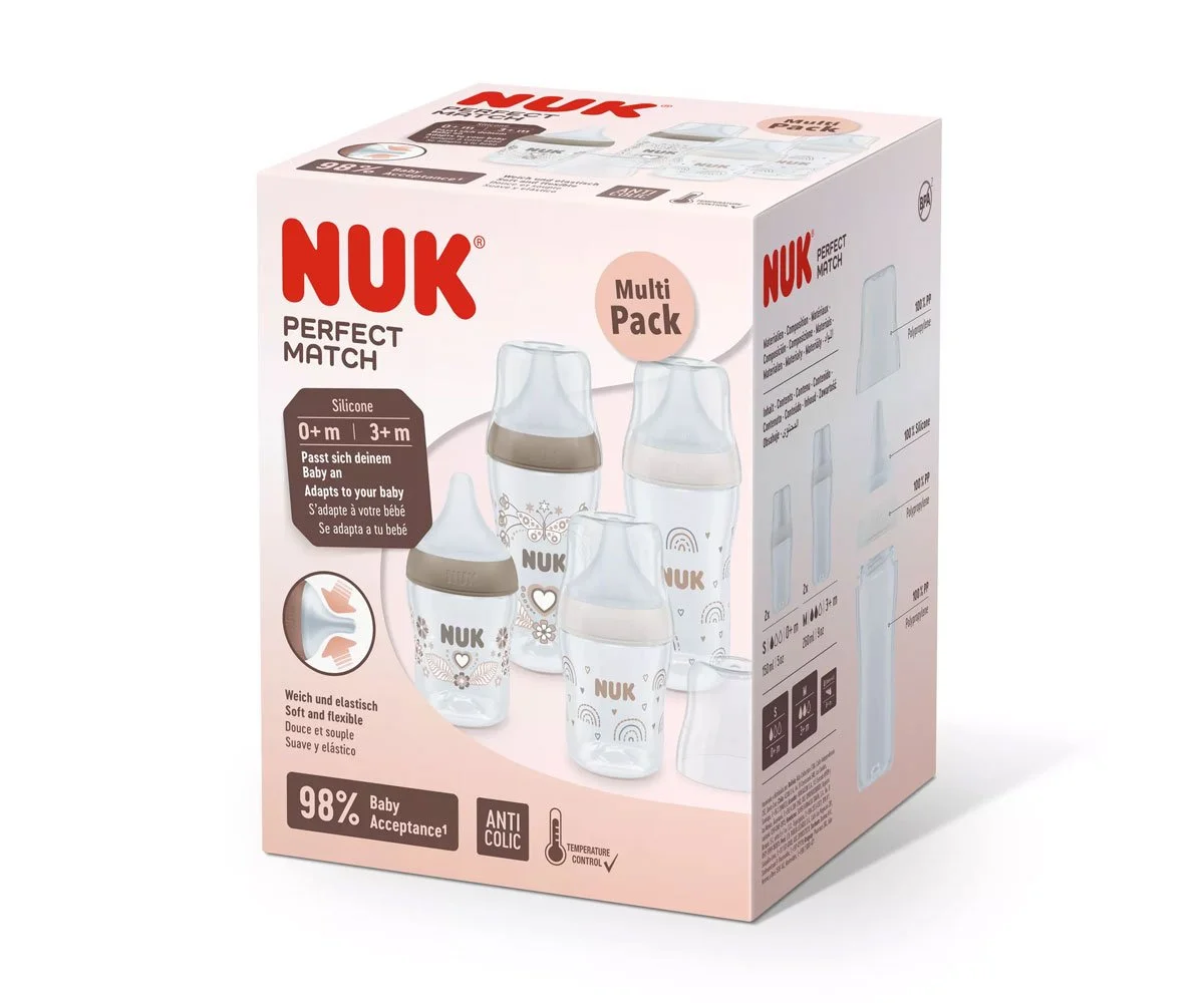 Nuk PM Сет 4 шишета - 2х150мл + 2х260мл, Дъга