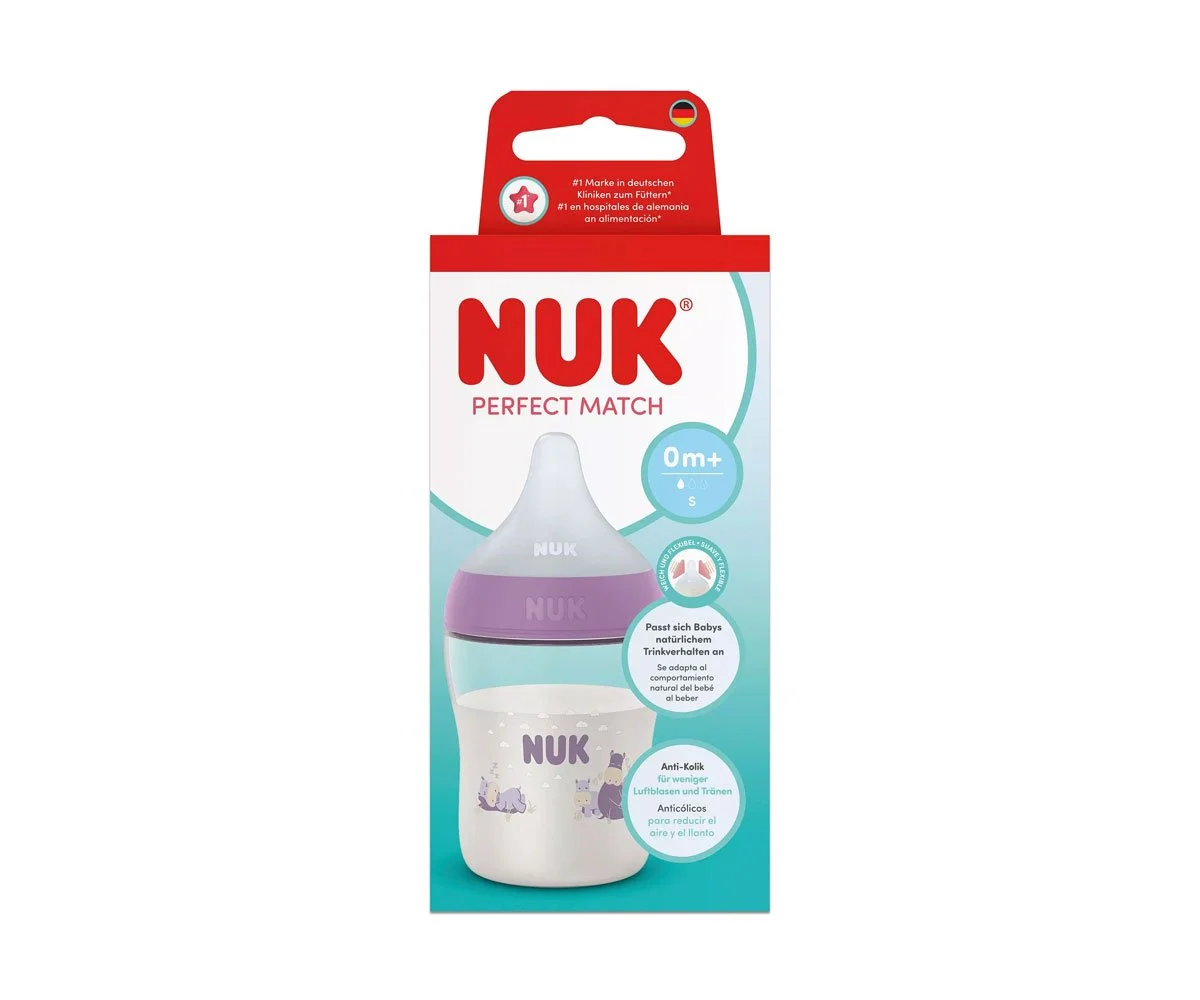 Nuk-PM Шише РР TC 150мл силикон 0+ S, Хипо, розово