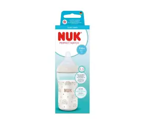 Nuk-PM Шише стъклено TC 230мл силикон 3+ M, Дъга