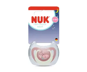 Nuk-Биб.залъг. FC 1бр 6-18м Night Заек