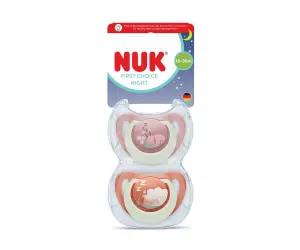Nuk-Биб.залъг. FC 2бр 18+м Night Заек/Овца, момиче