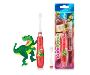 BrushBaby Kidzsonic Динозавър ел.четка с батерии и 2 накрайника