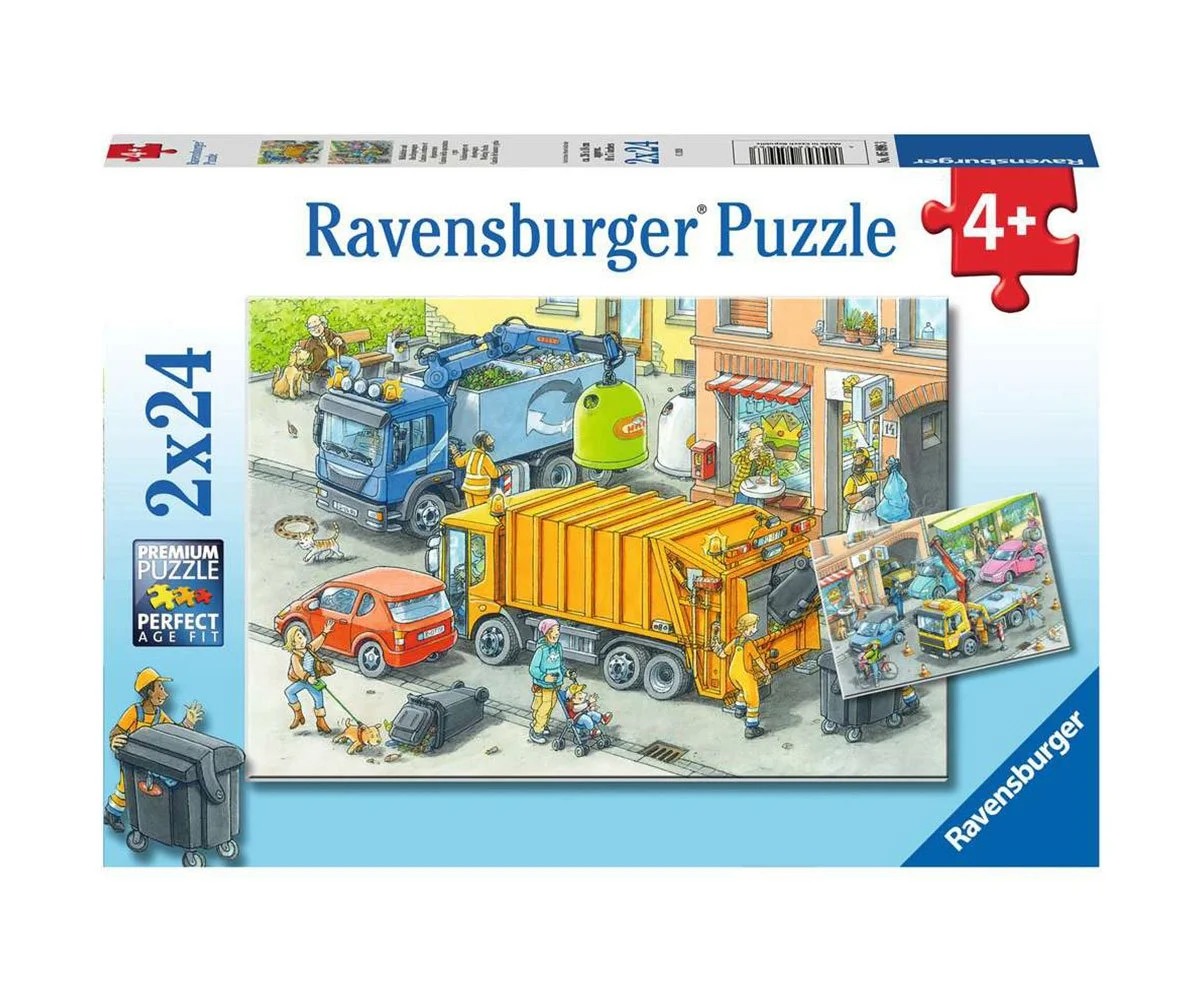 Ravensburger - Пъзел 2х24 ел. - Боклукчийски камион