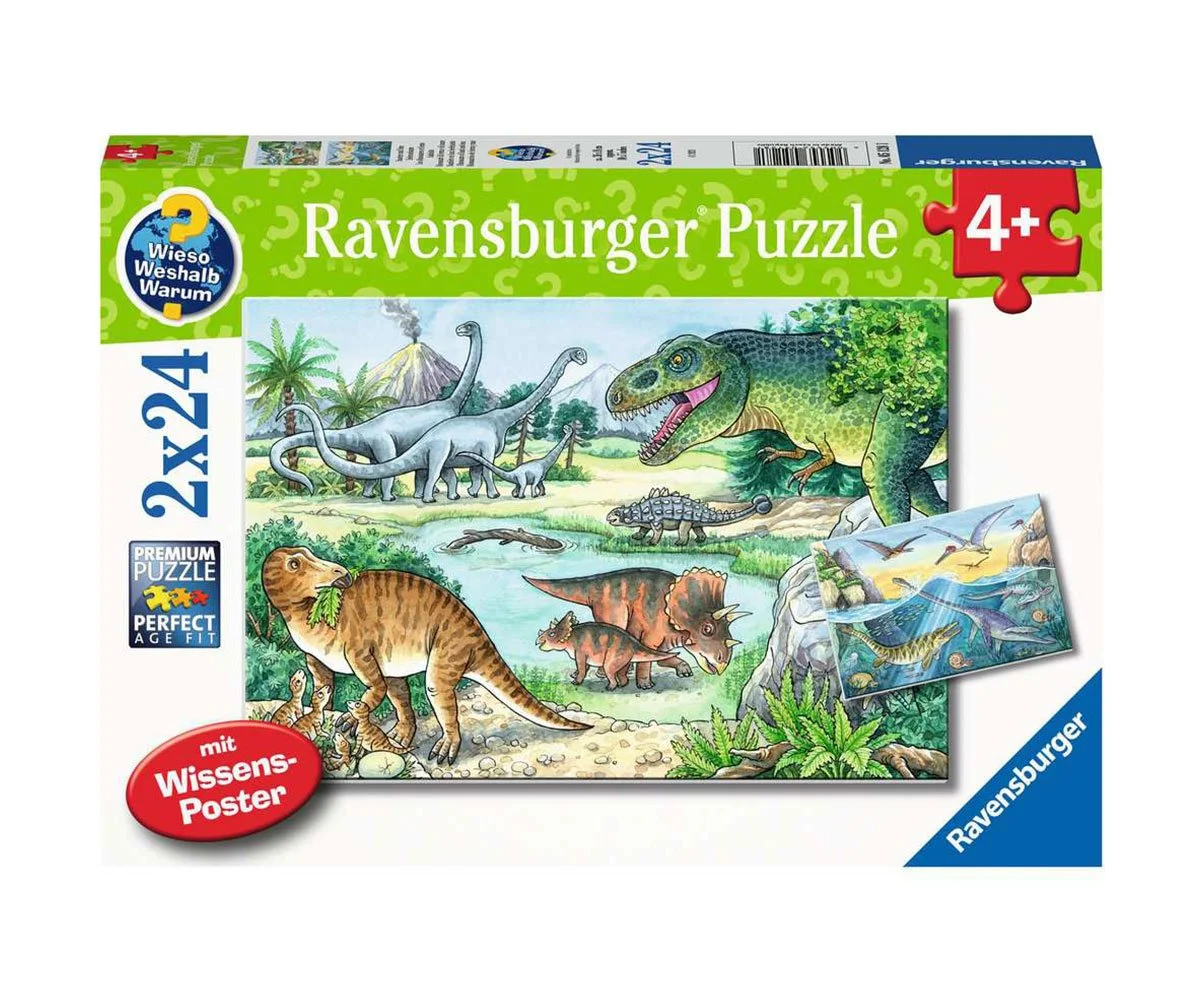 Ravensburger - Пъзел 2х24 ел. - Динозаври