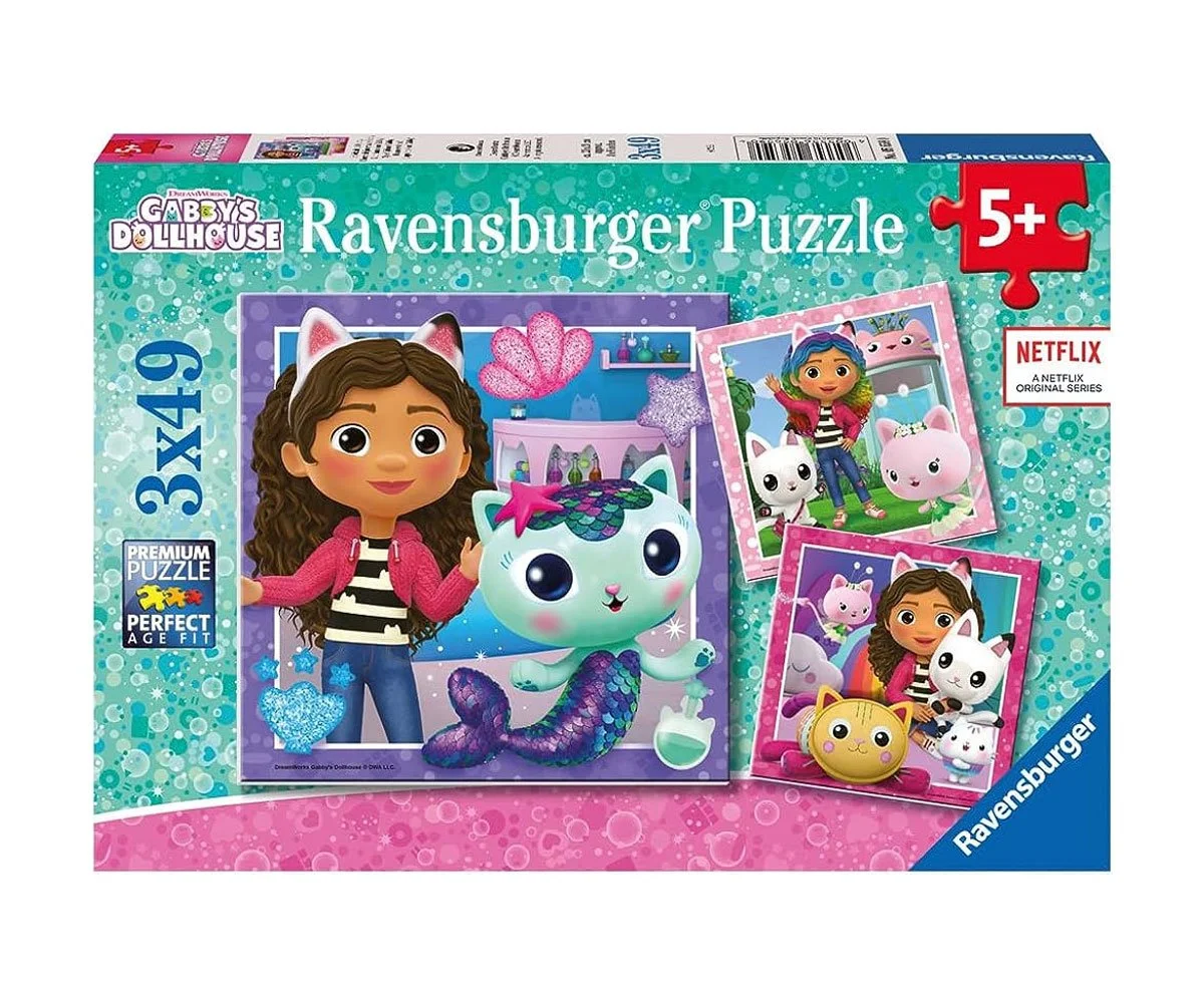 Ravensburger - Пъзел 3x49 ел. - Gabby's Dollhouse