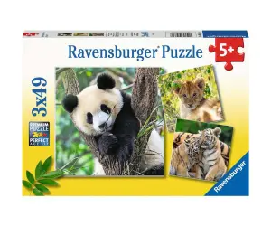 Ravensburger - Пъзел 3х49 ел. - Панда, тигър и лъв