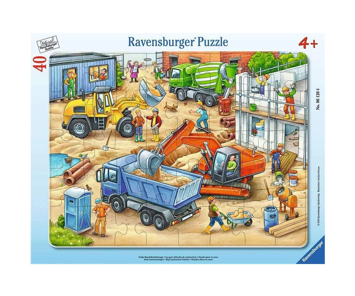 Ravensburger - Пъзел 40 ел. - Големи строителни машини
