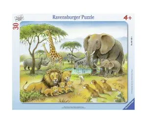 Ravensburger - Пъзел 30-48 ел. - Животинският свят от Африка