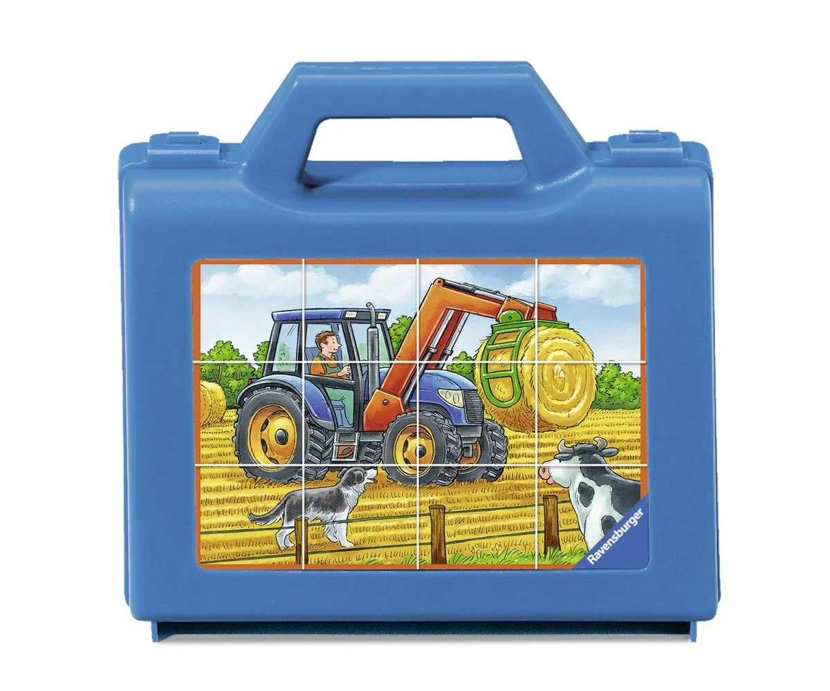 Ravensburger - Пъзел - кубчета 12 ел. - Фермерски машини
