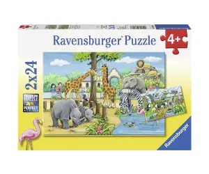 Ravensburger - Пъзел 2х24 ел. - Добре дошли в зоопарка