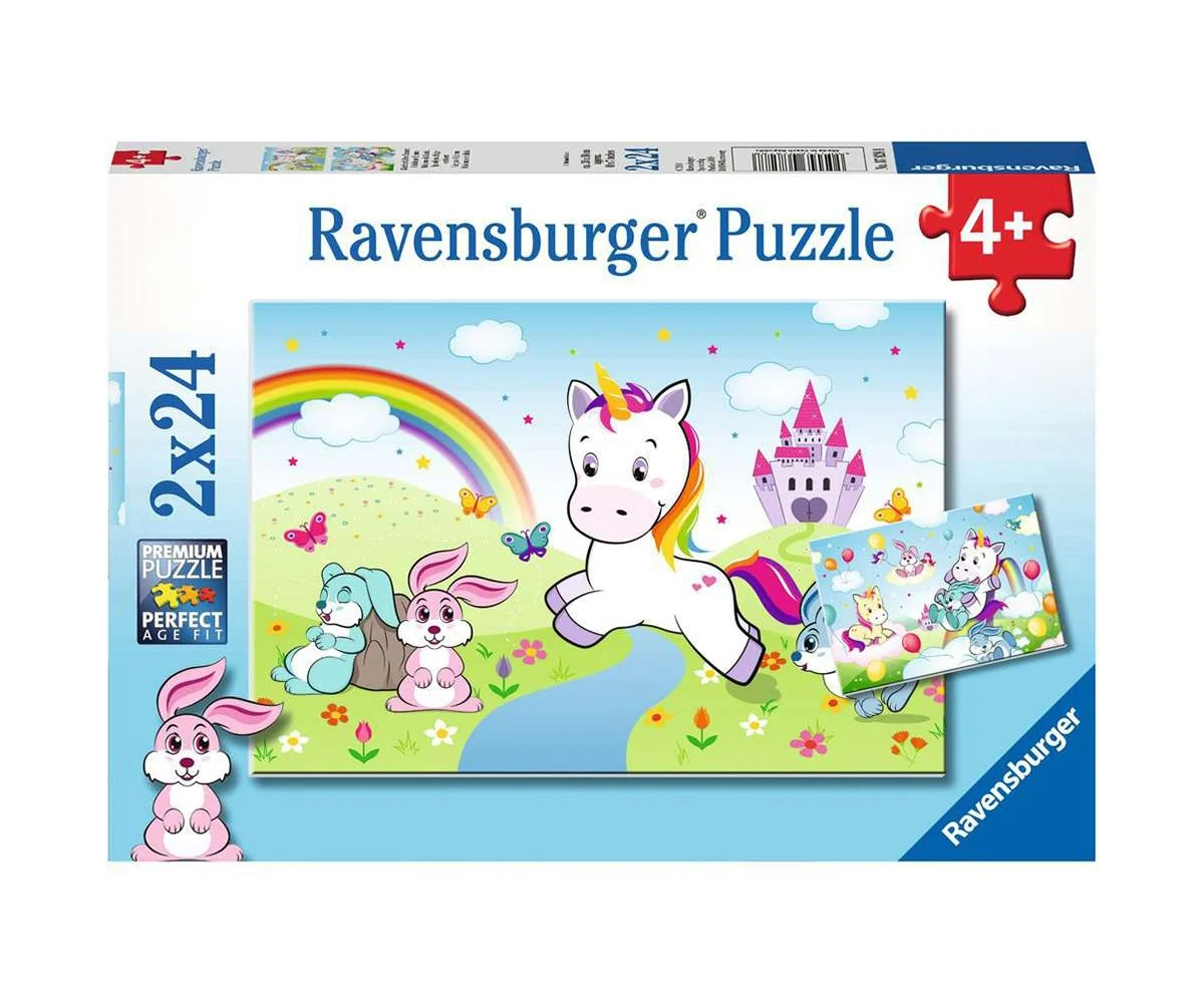 Ravensburger - Пъзел 2х24 ел. - Страхотен еднорог