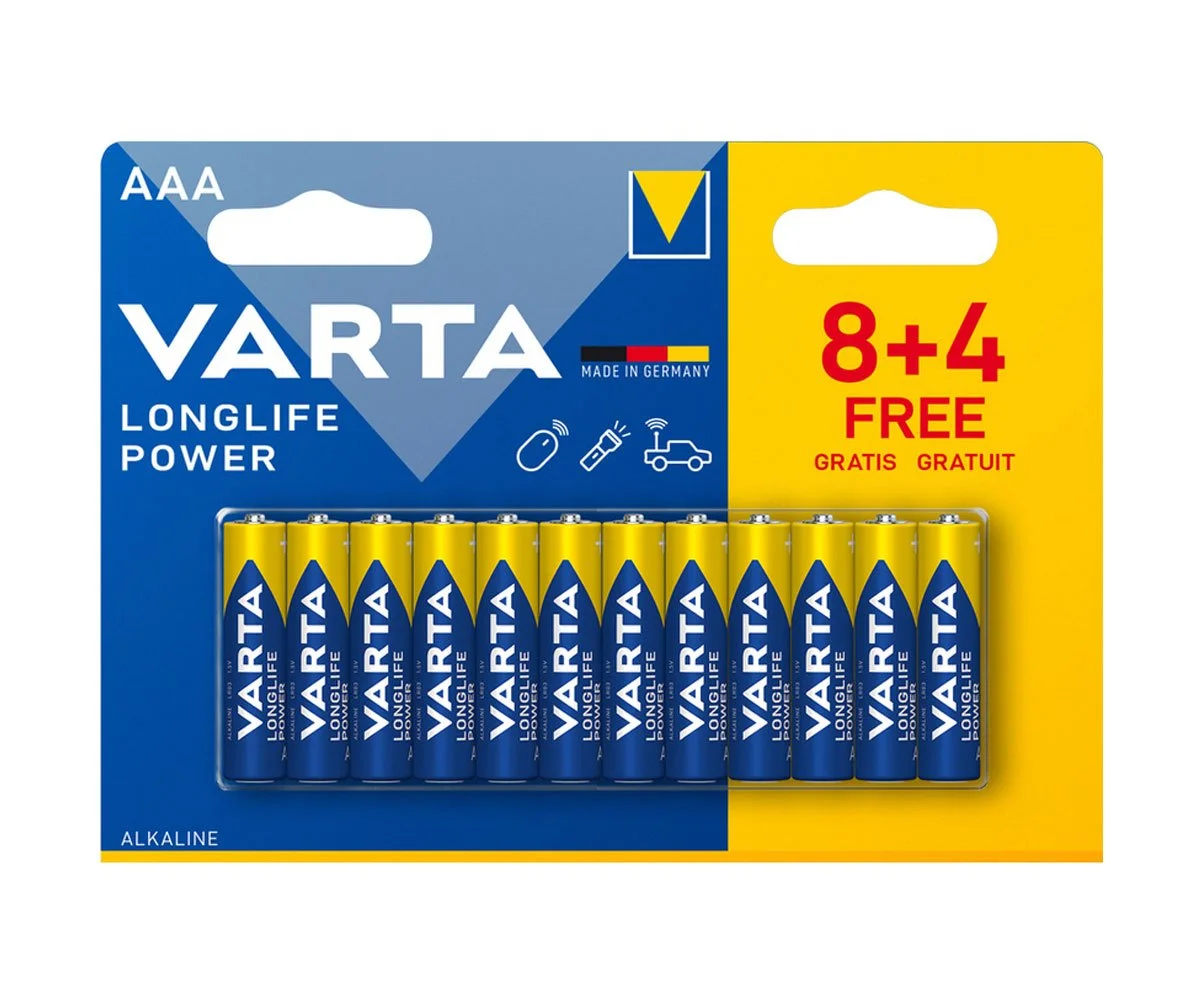 Varta Longlife Power AAA 8+4 бр. Усилени Алкални