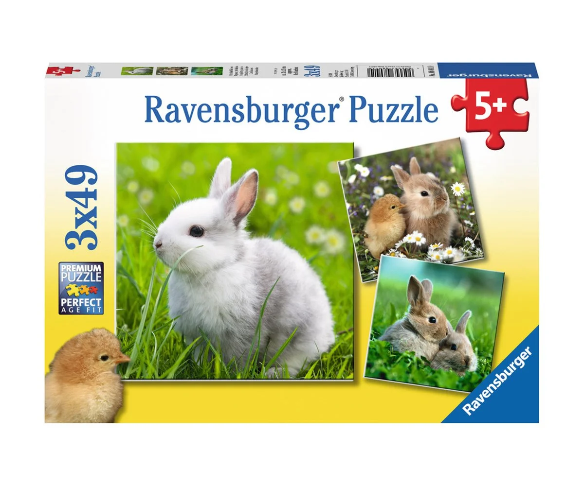 Ravensburger - Пъзел 3х49 ел. - Зайчета