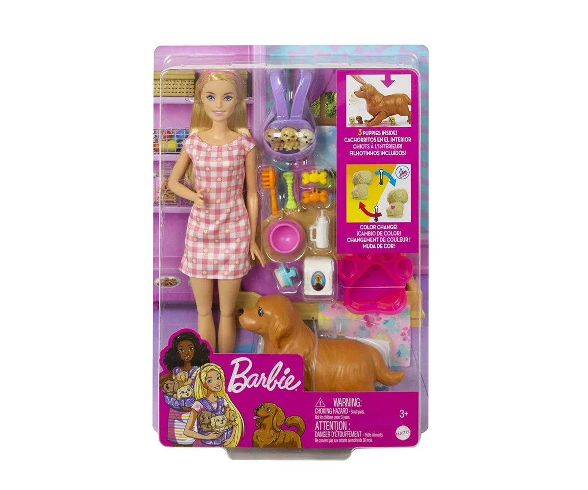 Barbie - Комплект с куче и новородени кученца