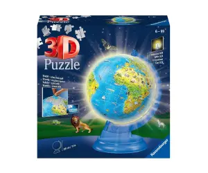 Ravensburger - 3D пъзел 180 eл., детски глобус, светещ