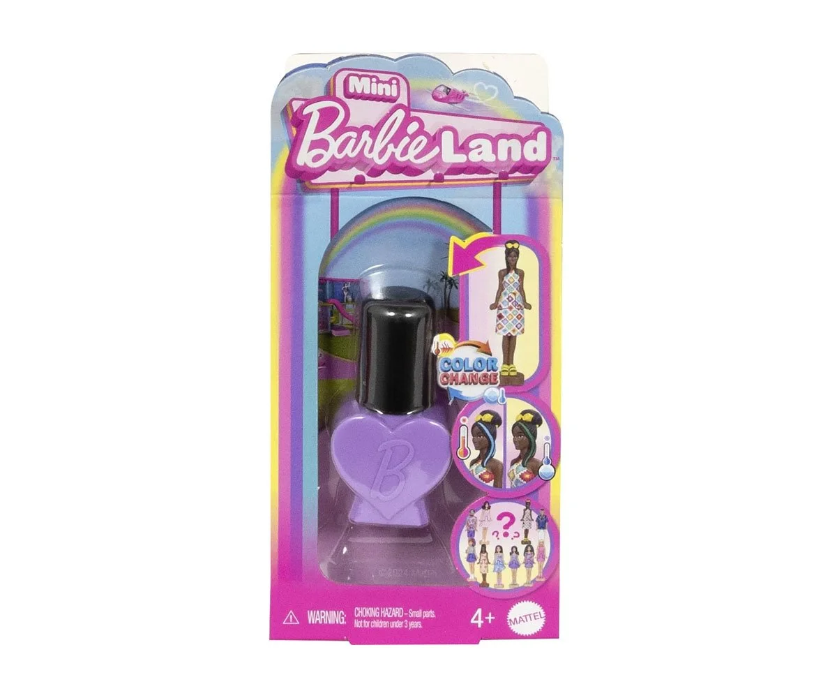 Mini Barbie Land -лак за нокти с кукла изненада 3.8 см., асортимент