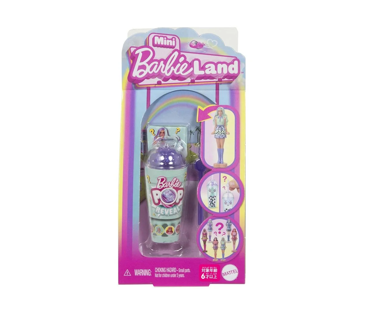 Mini Barbie Land - кукла изненада с чаша и разкриване, 3.8 см., асортимент