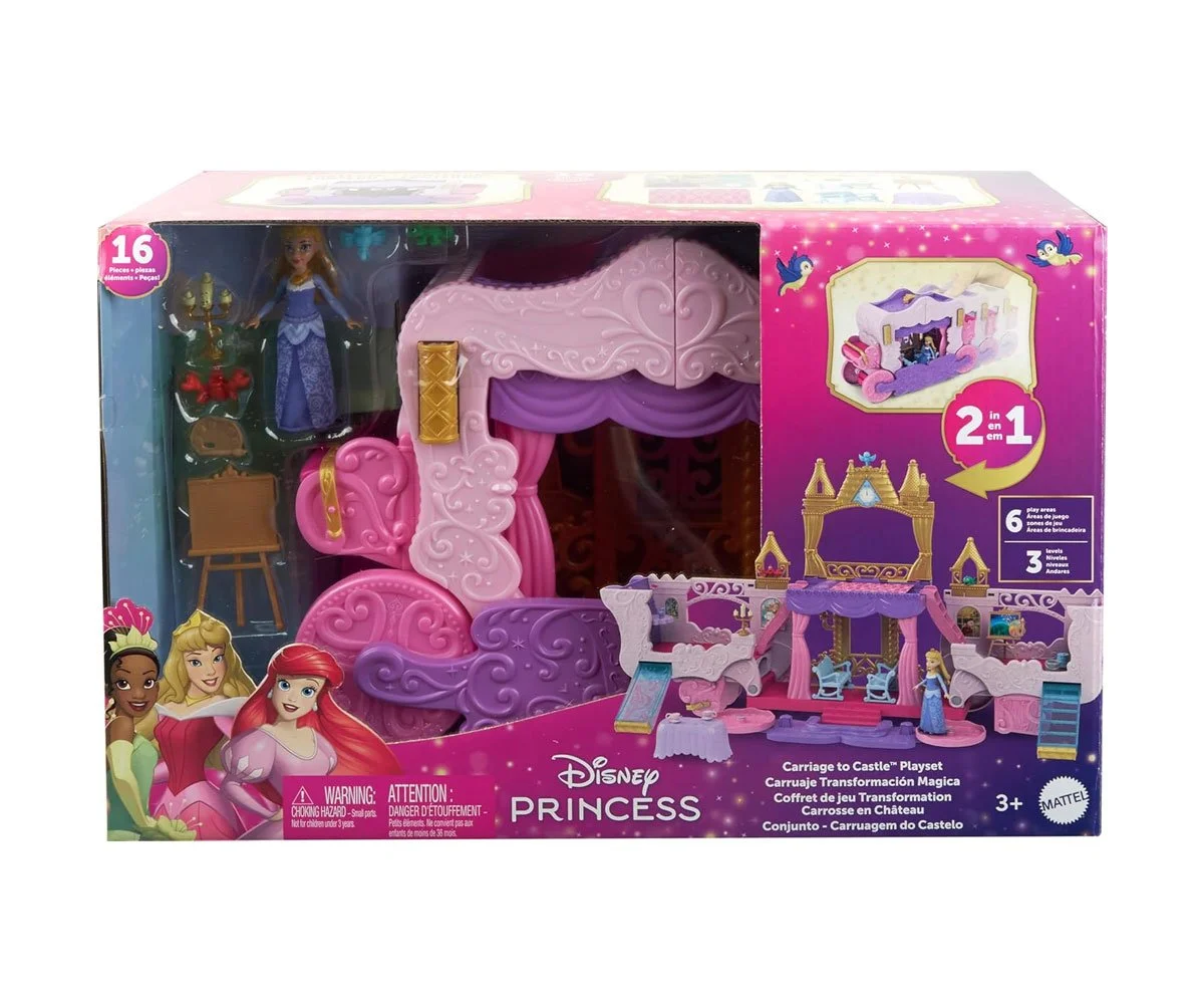 Disney Princess - комплект каляска и замък 2 в 1