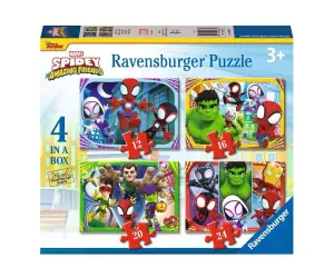 Ravensburger - Пъзел 4 -в-1: 12/16/20/24 ел. - Спайди и неговите невероятни приятели