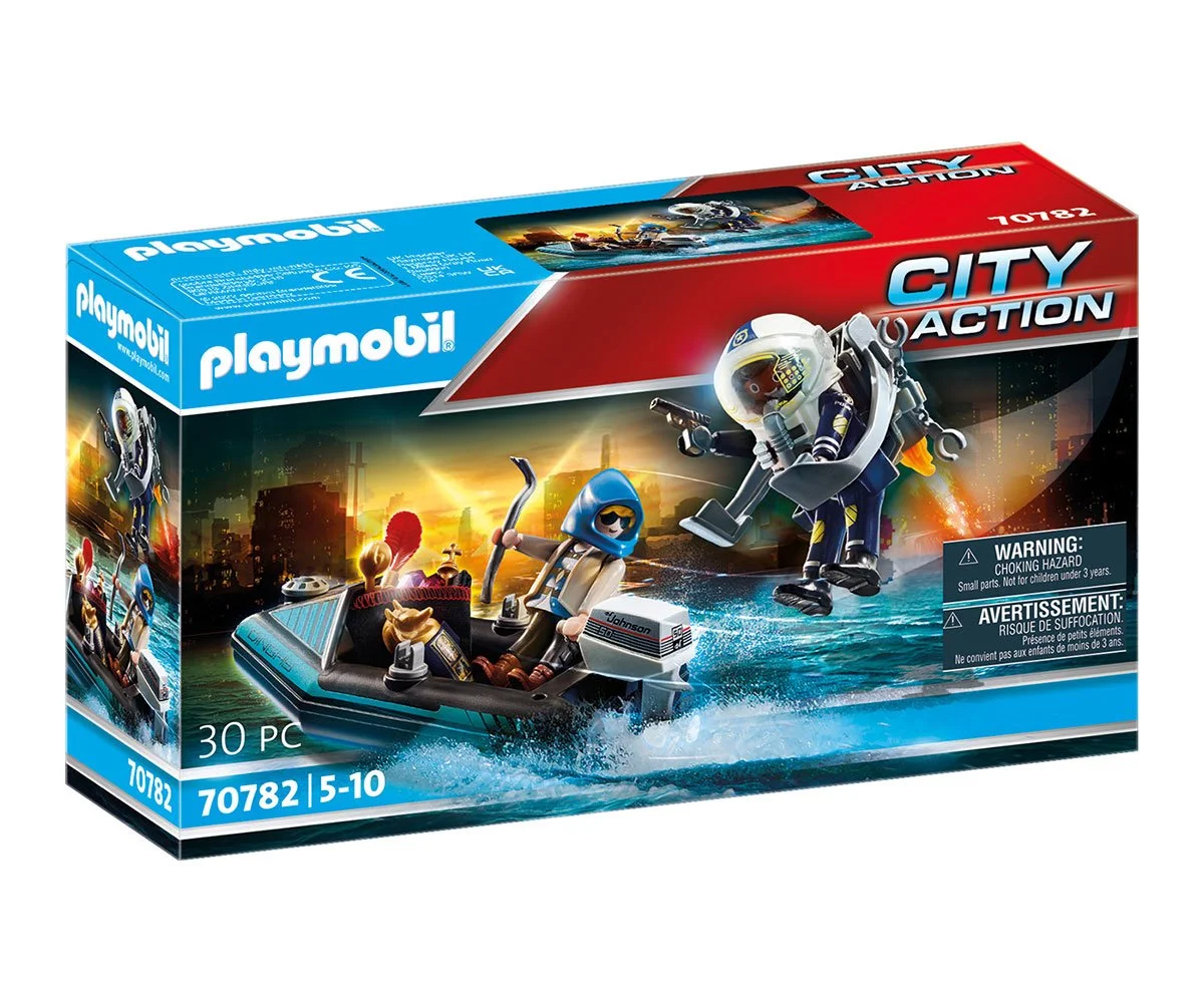 Playmobil - Полицейски джет с лодка