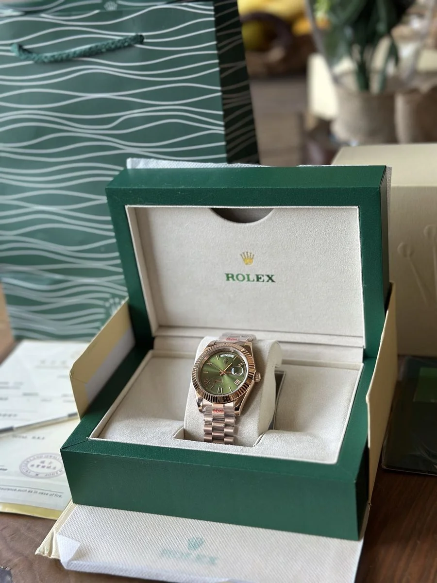 Rolex Day-Date Rose Gold And Green 40 mm — снимка 4
