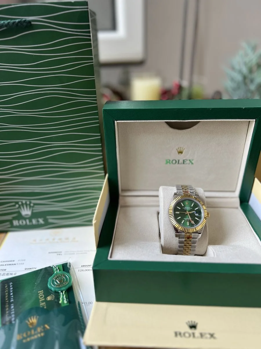 Rolex Datejust Gold And Green Dial 41 mm — снимка 3