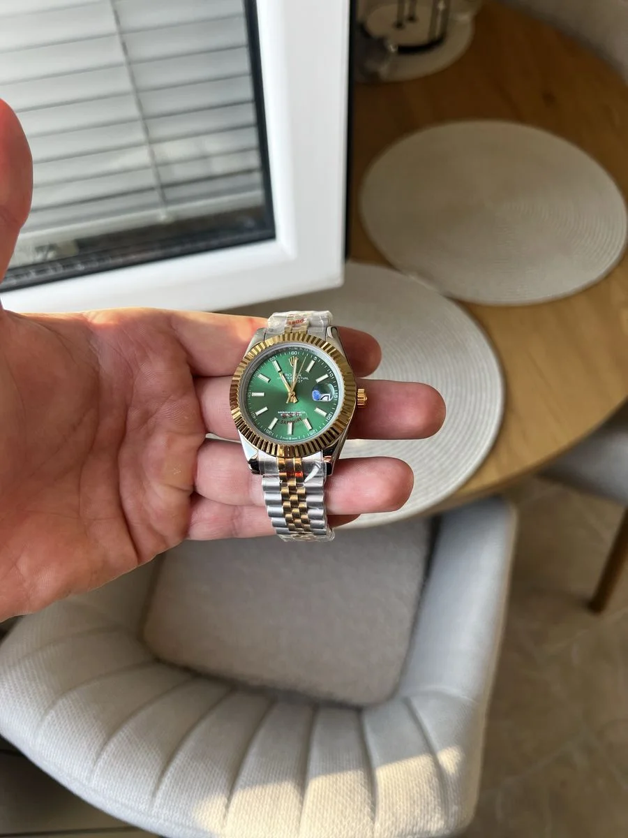 Rolex Datejust Gold And Green Dial 41 mm — снимка 8