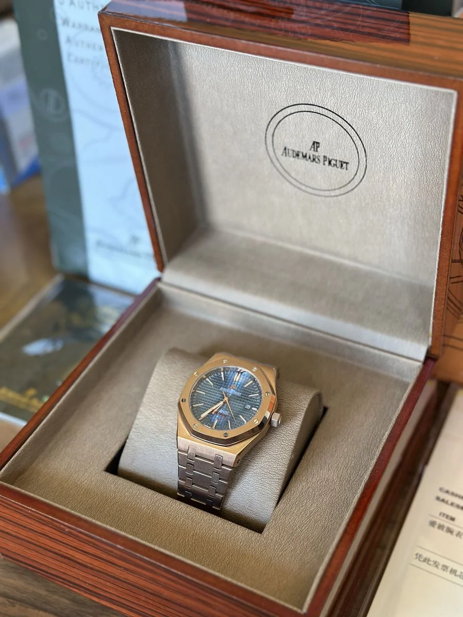 Audemars Piguet Royal Oak Rose Gold And Blue 41 mm — снимка 4