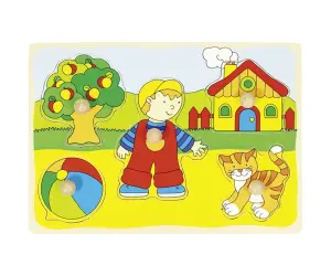 Goki - Дървен пъзел с дръжки Игра навън