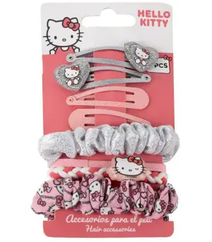 Ластици и фиби 8 бр на картон hello kitty