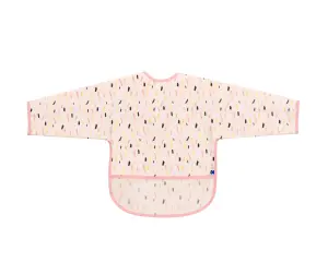 Непромокаем лигавник с ръкави и джоб Arty Pink Pattern