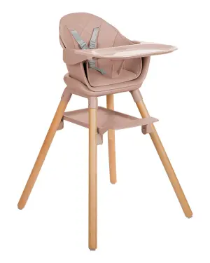 Стол за хранене 6в1 Woody Pink