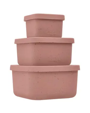 Сет кутии за храна 3 бр Platinum Silicone Blush