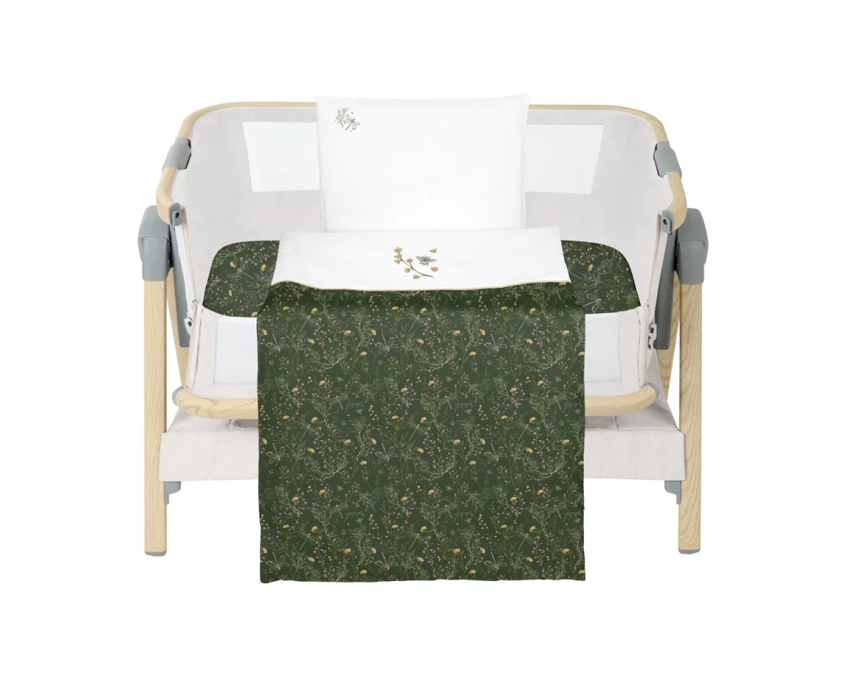 Бебешки спален комплект за мини-кошара 3ч Secret Garden Green