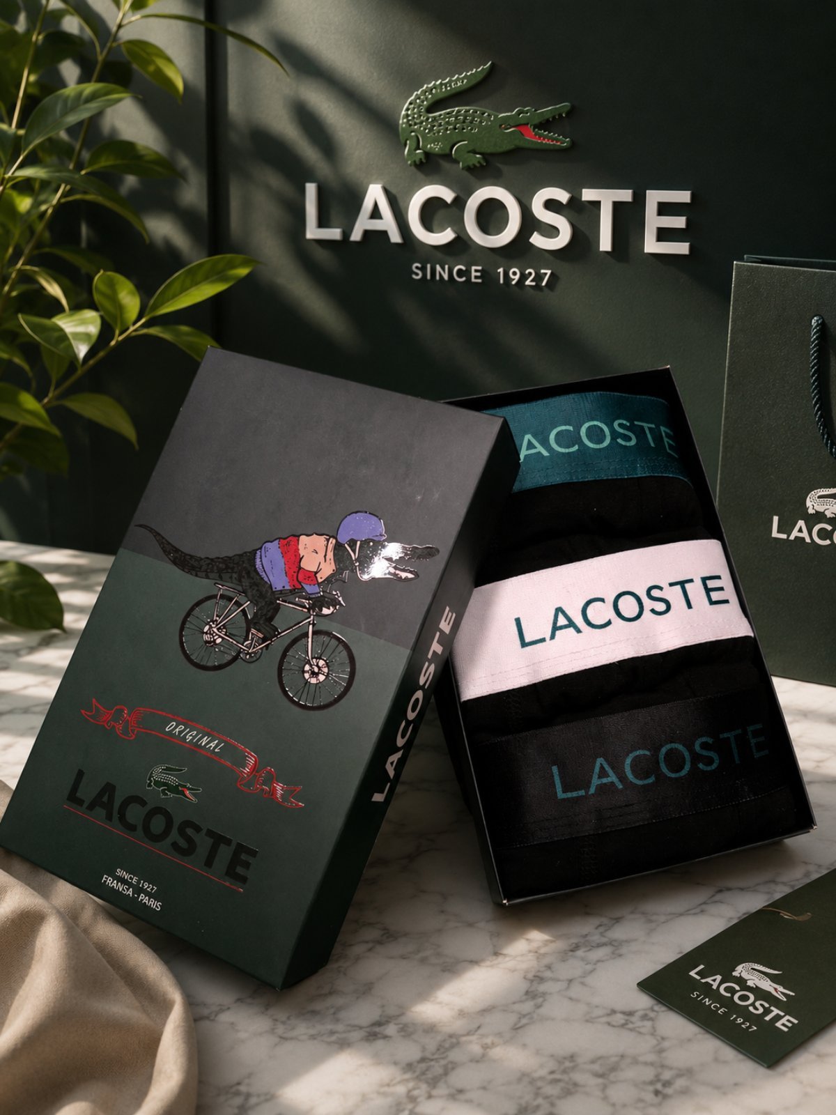 Lacoste — Мъжки боксерки 3бр/кутия #72