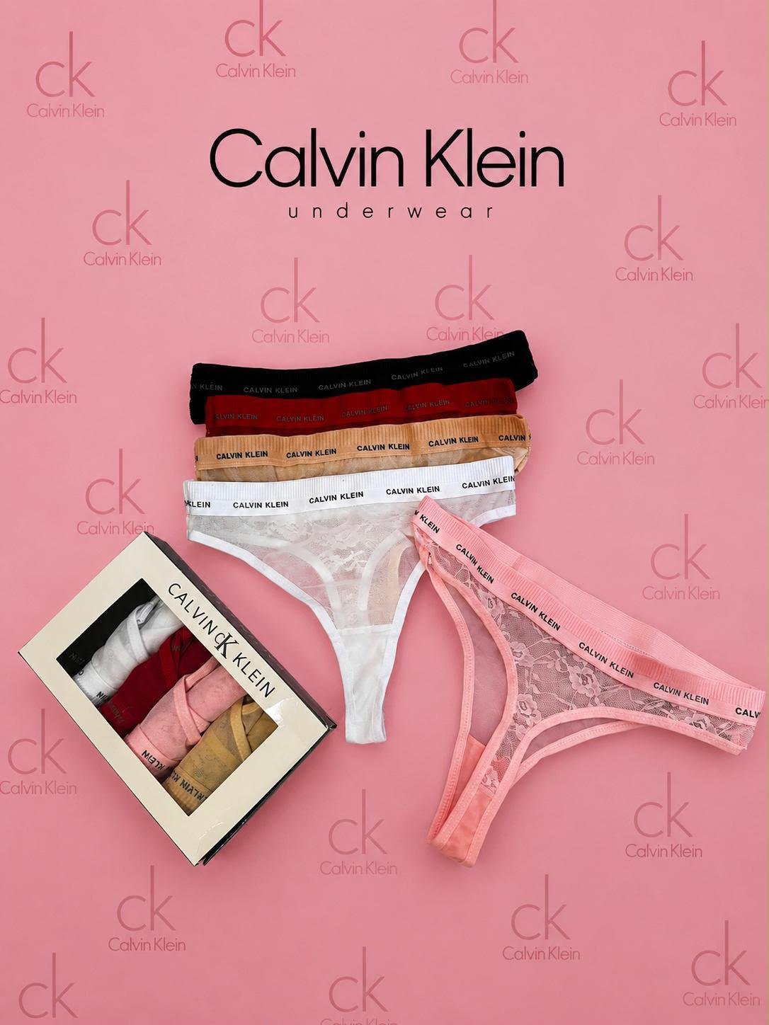 Calvin Klein — Дамски дантелени прашки 5бр/кутия #201