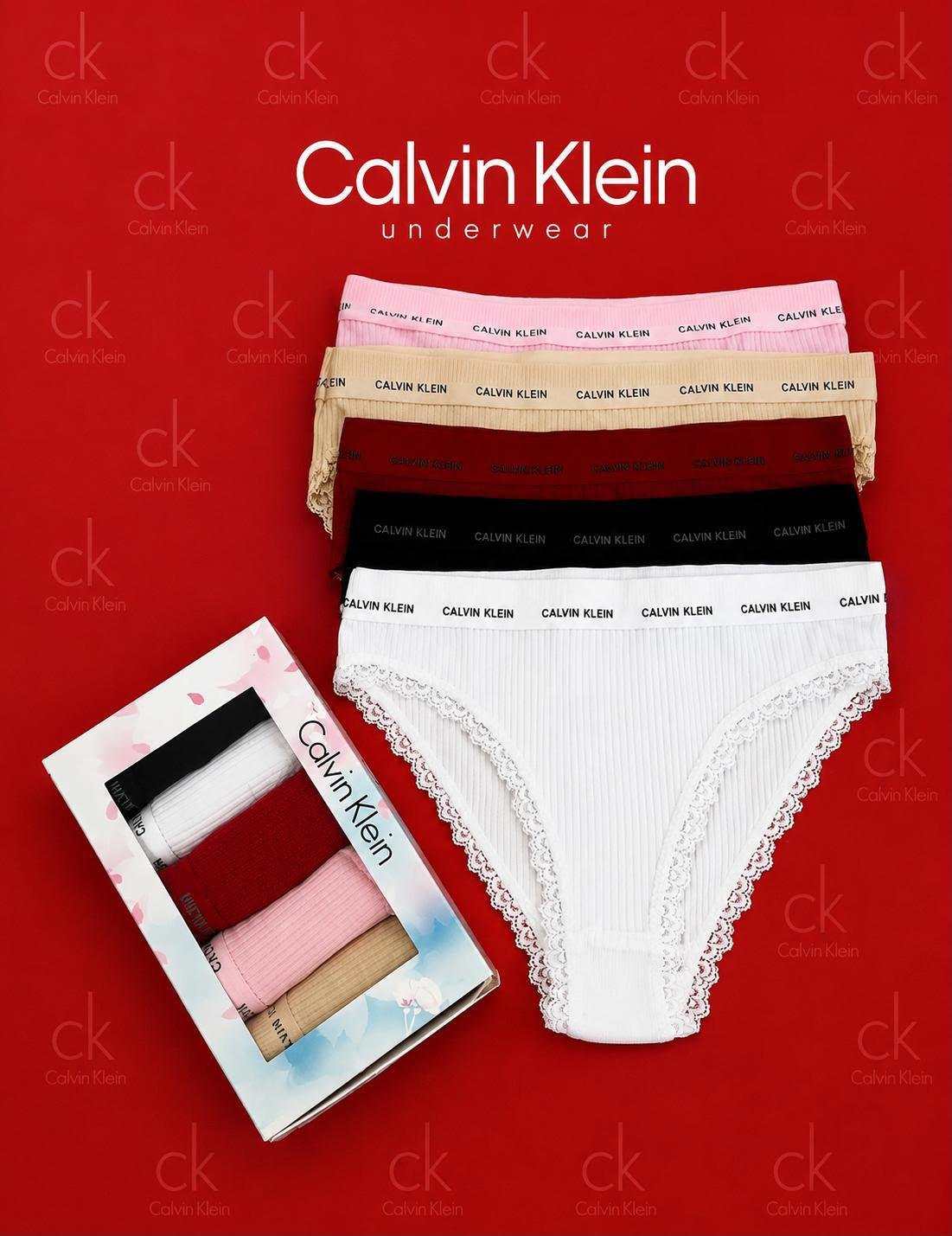 Calvin Klein — Дамски дантелени бикини 5бр/кутия #213