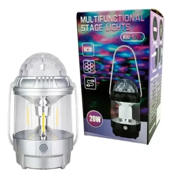 LED и RGB диско фенер + диско топка HW-978 — снимка 3
