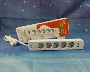 Разклонител 5 гнезда 2 бр usb,Type C 2500W